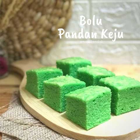 Resep Bolu Kukus Pandan Lembut dan Mekar Merekah 2 Bolu kukus pandan keju