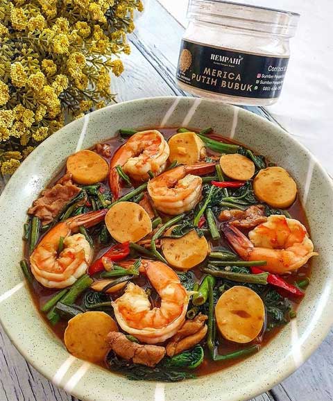 Resep Cah Kangkung Seafood Enak dan Lezat Serta Mudah Cara Membuatnya 1 resep cah kangkung seafood