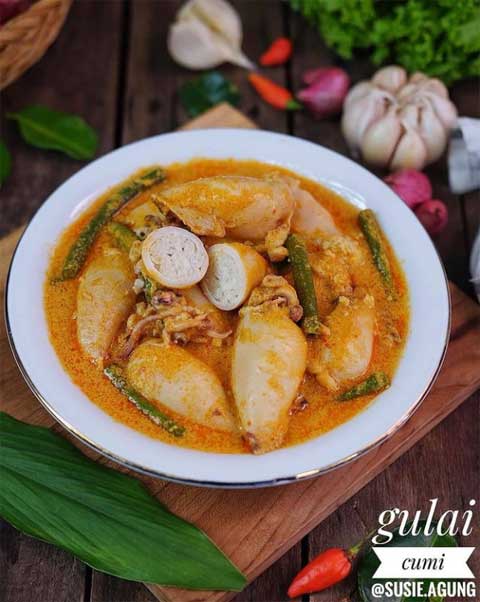 Resep Gulai Cumi Isi Tahu ala Rumah Makan Padang Enak Gurih dan Lezat 1 resep gulai cumi isi tahu