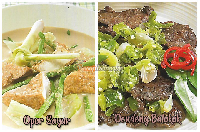 Dendeng Batokok dan Opor Sayur