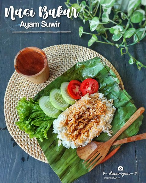 nasi bakar ayam suwir