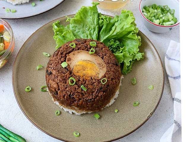 nasi tim ayam jamur