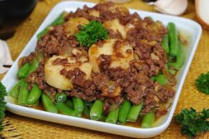 resep buncis tahu siram daging