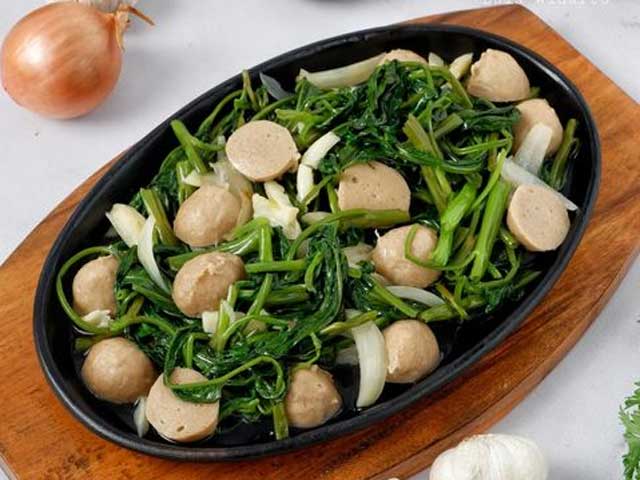 resep cah kangkung bakso