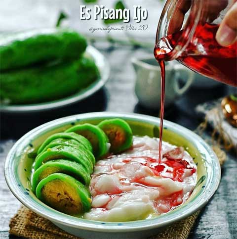 resep es pisang ijo