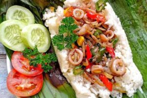 resep nasi bakar cumi asin