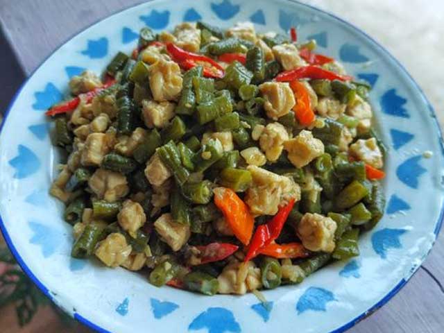 resep oseng tempe kacang panjang