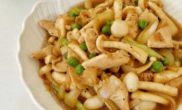 resep tumis ayam jamur