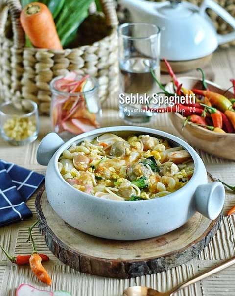 Resep Seblak Spaghetti Enak dan Lezat Menggugah Selera 1 resep seblak spaghetti