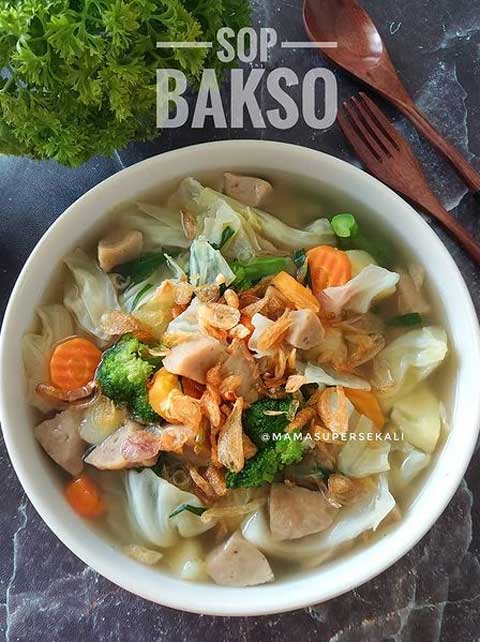 Resep Sop Bakso Sayuran Enak Gurih dan Lezat 1 resep sop bakso