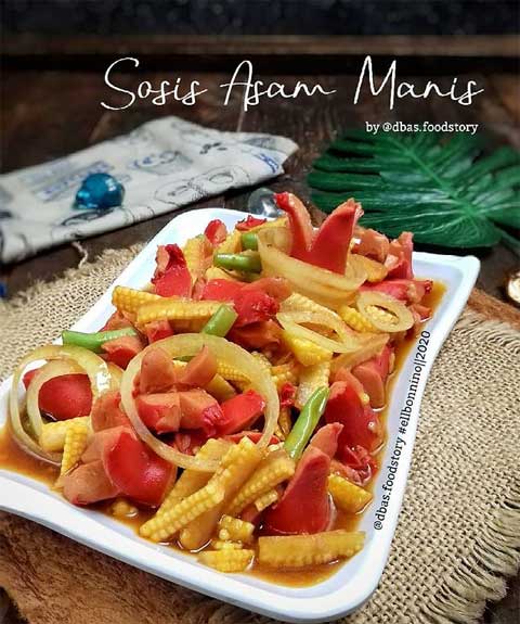 Resep Sosis Asam Manis Praktis Enak dan Lezat 1 resep sosis asam manis