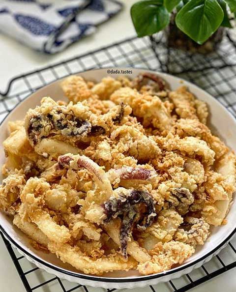 Resep Sotong Goreng Tepung Enak Gurih 1 sotong goreng tepung