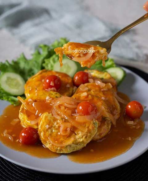 Resep Telur Dadar Asam Manis Enak dan Lezat, Mudah Di buat 1 telur dadar asam manis