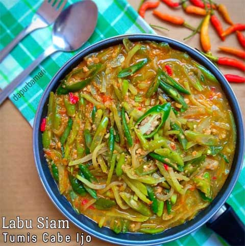 resep tumis labu siam cabai hijau