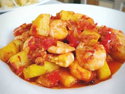 resep udang balado kentang