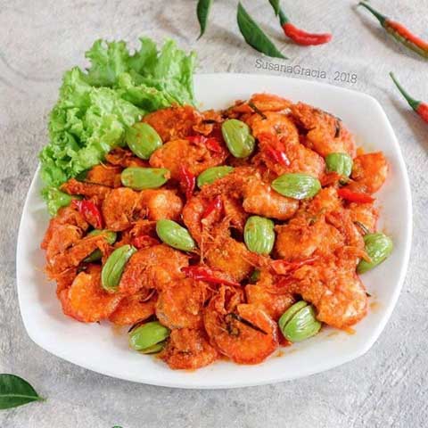 resep udang balado pete